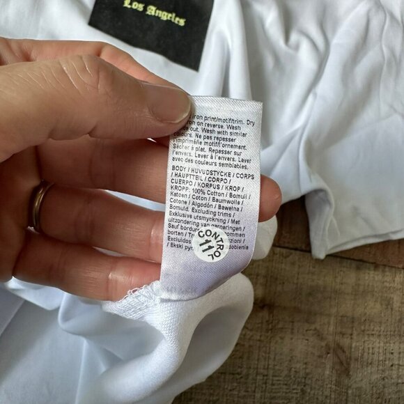 River Island Mens Size Small White Short Sleeve TShirt Los Angeles Graphic Print - Picture 7 of 8